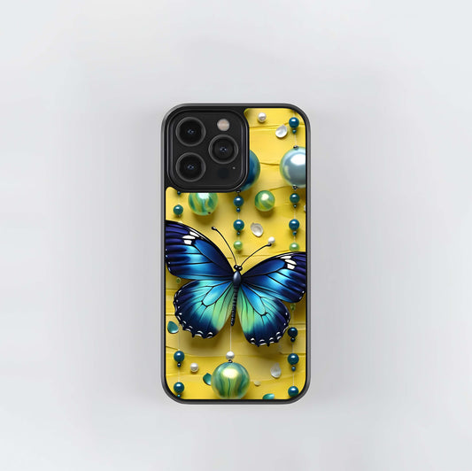 Azure Butterfly Bliss Glass Case
