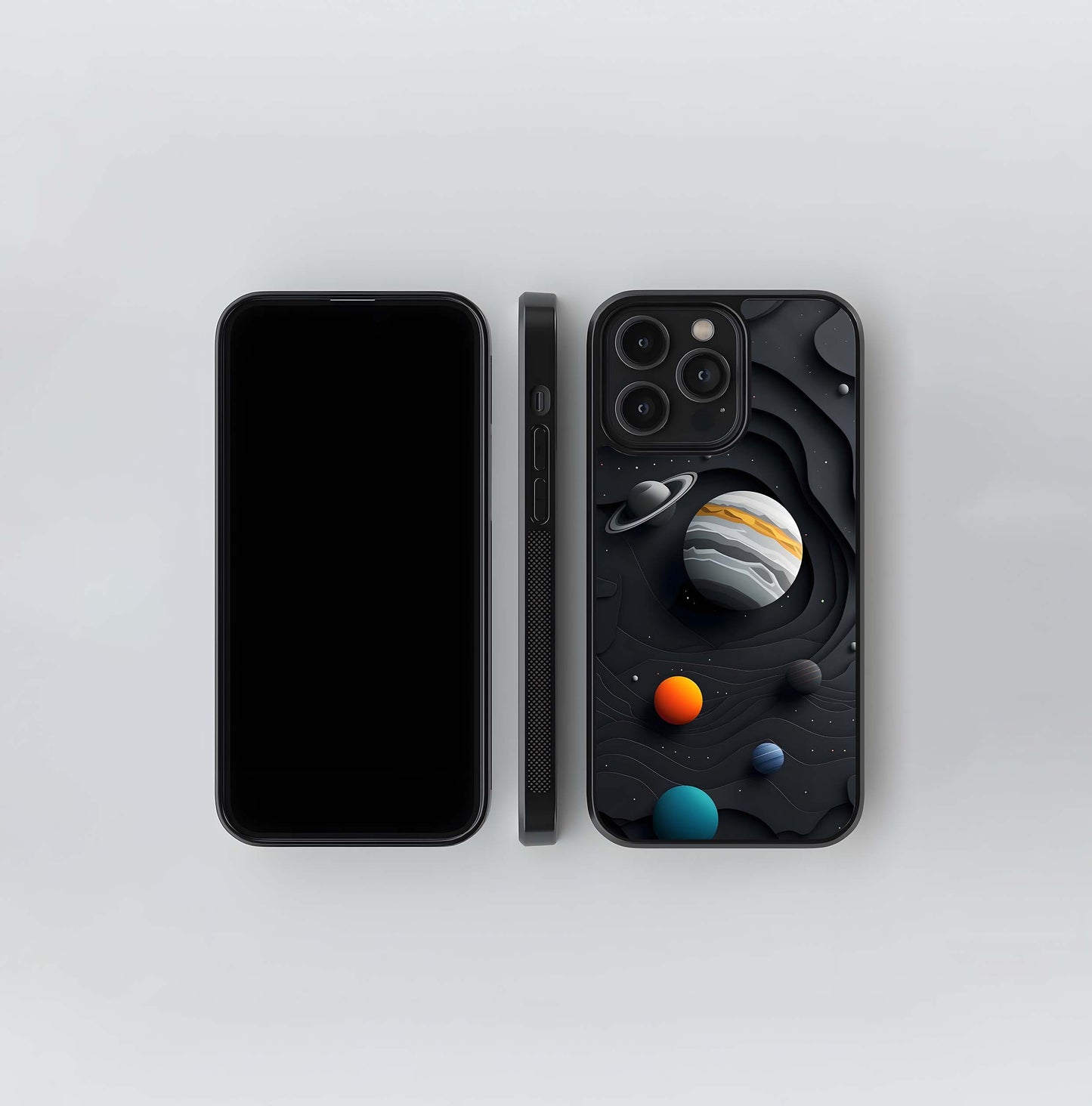 Obsidian Paper-Cut Cosmos Glass Case