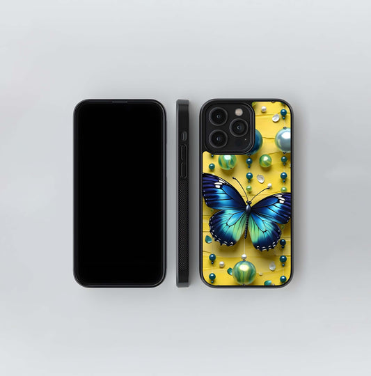 Azure Butterfly Bliss Glass Case