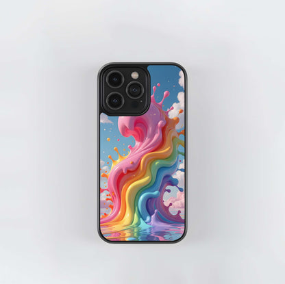 Melting Rainbow Wave Glass Case