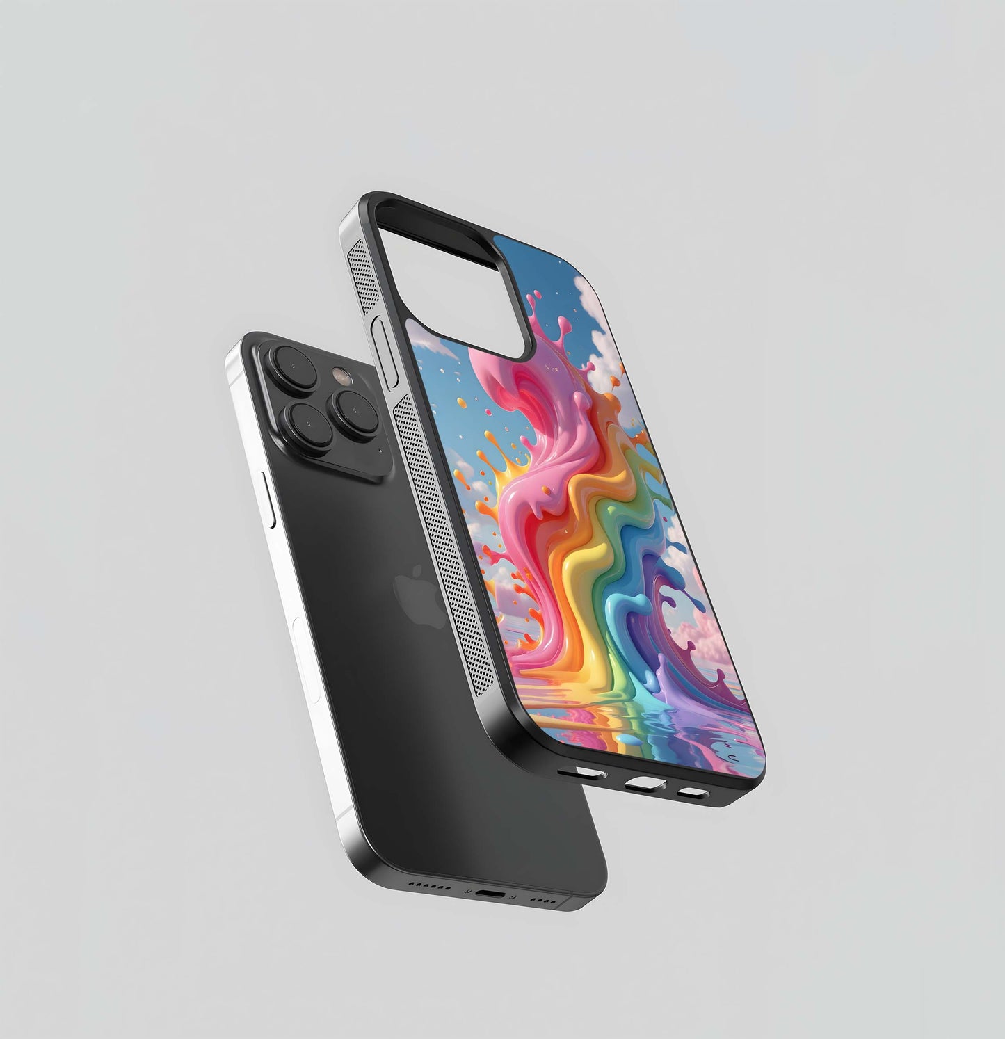 Melting Rainbow Wave Glass Case