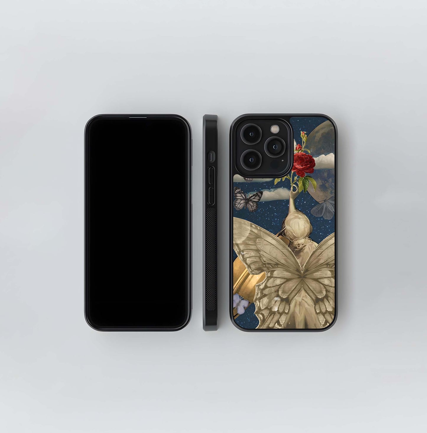 Butterfly Moon Bloom Glass Case