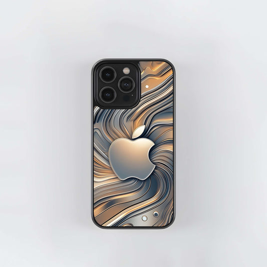Metallic Swirl Apple Glass Case