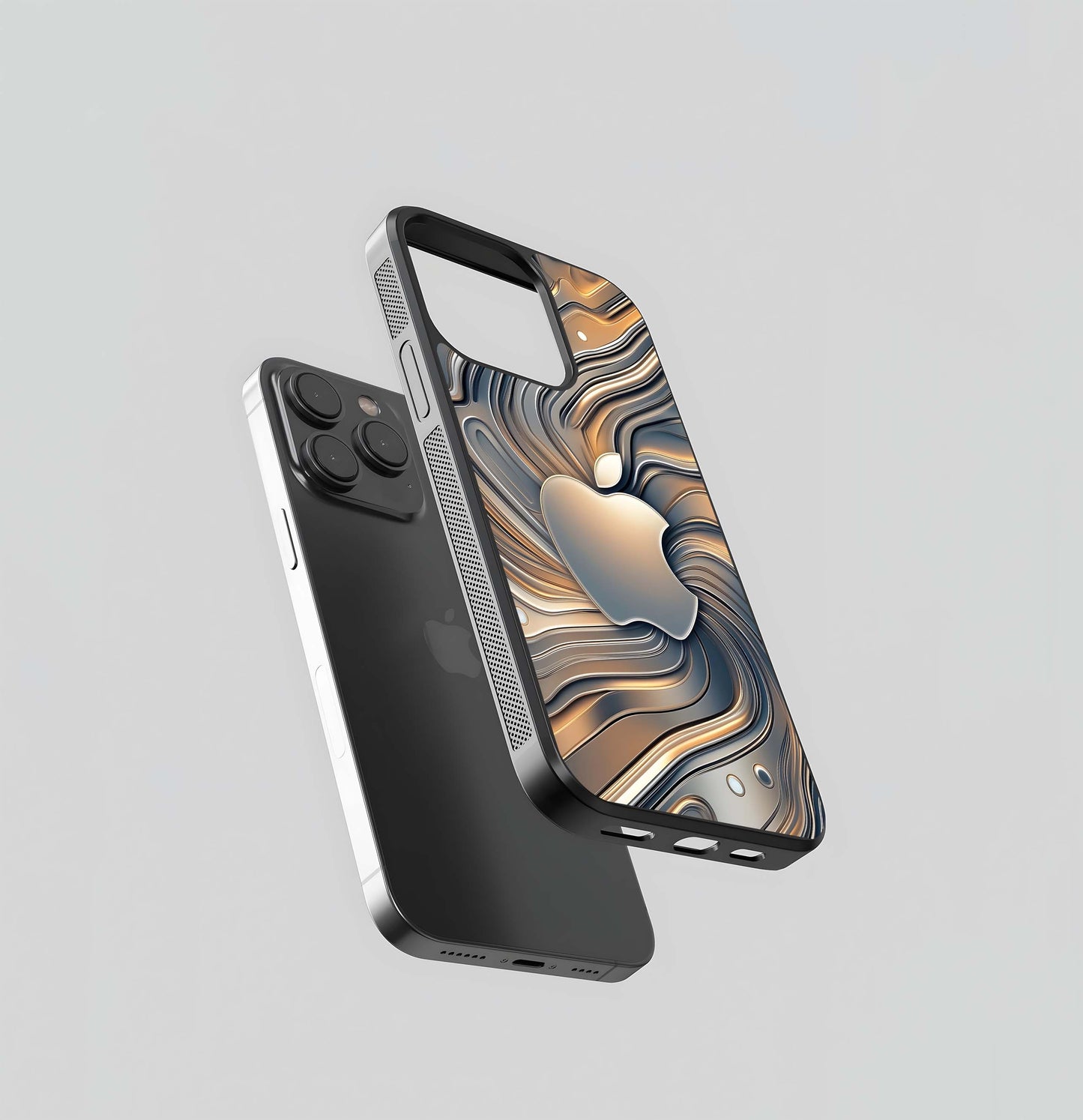 Metallic Swirl Apple Glass Case