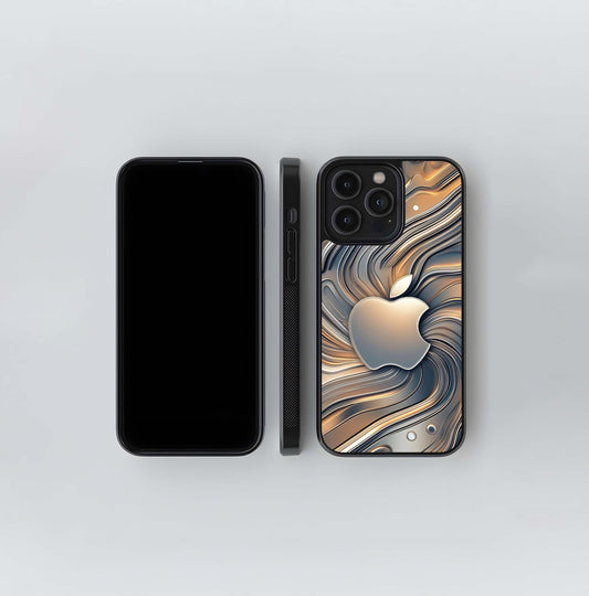 Metallic Swirl Apple Glass Case