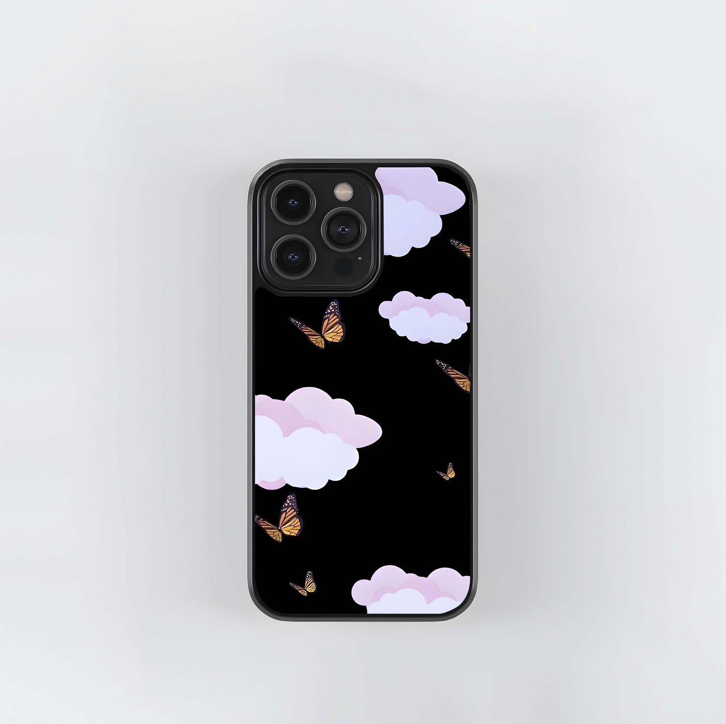 Butterfly Skies and Cotton Clouds Glass Case