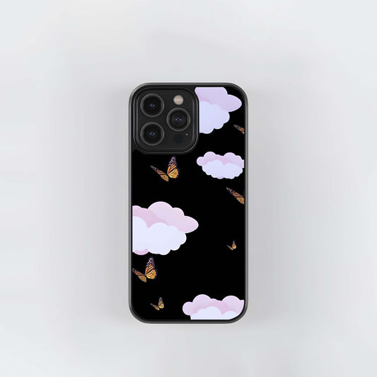 Butterfly Skies and Cotton Clouds Glass Case