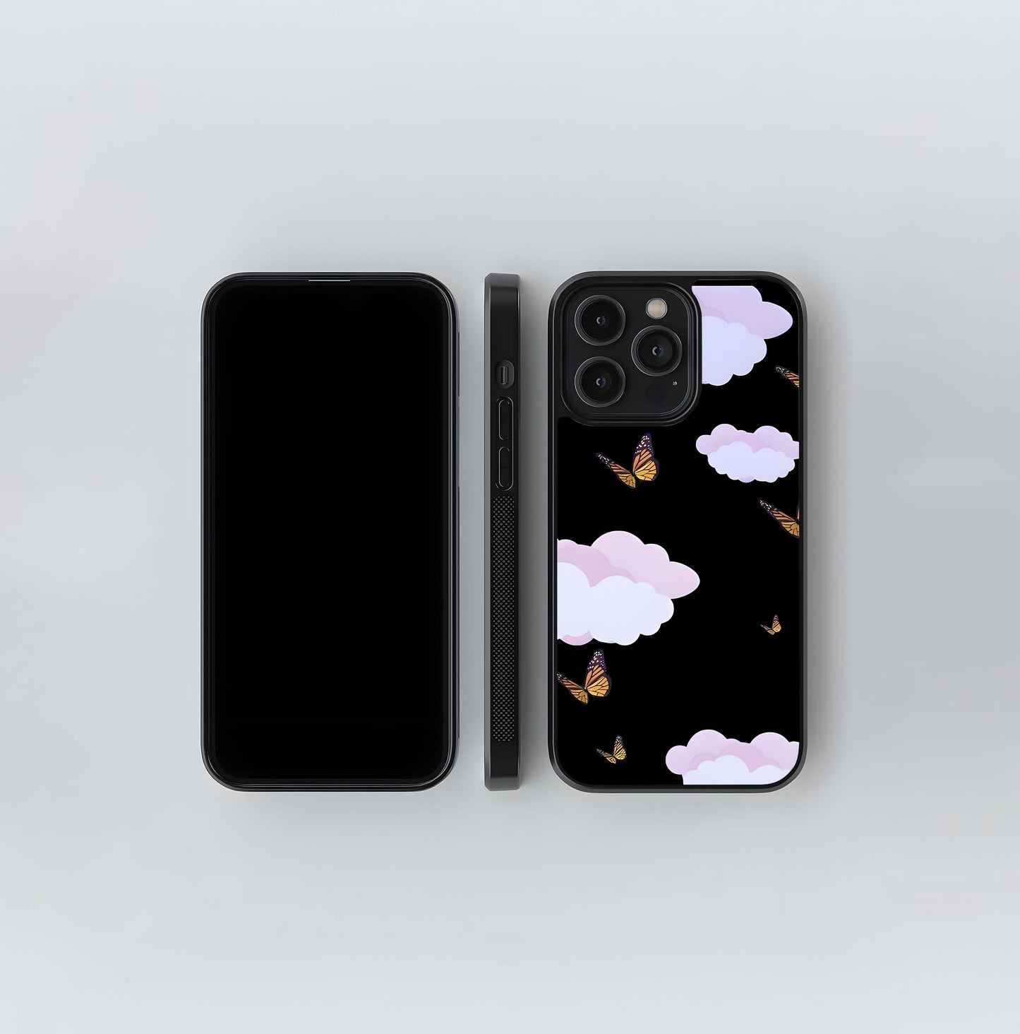 Butterfly Skies and Cotton Clouds Glass Case