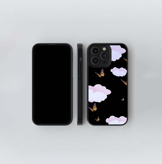 Butterfly Skies and Cotton Clouds Glass Case