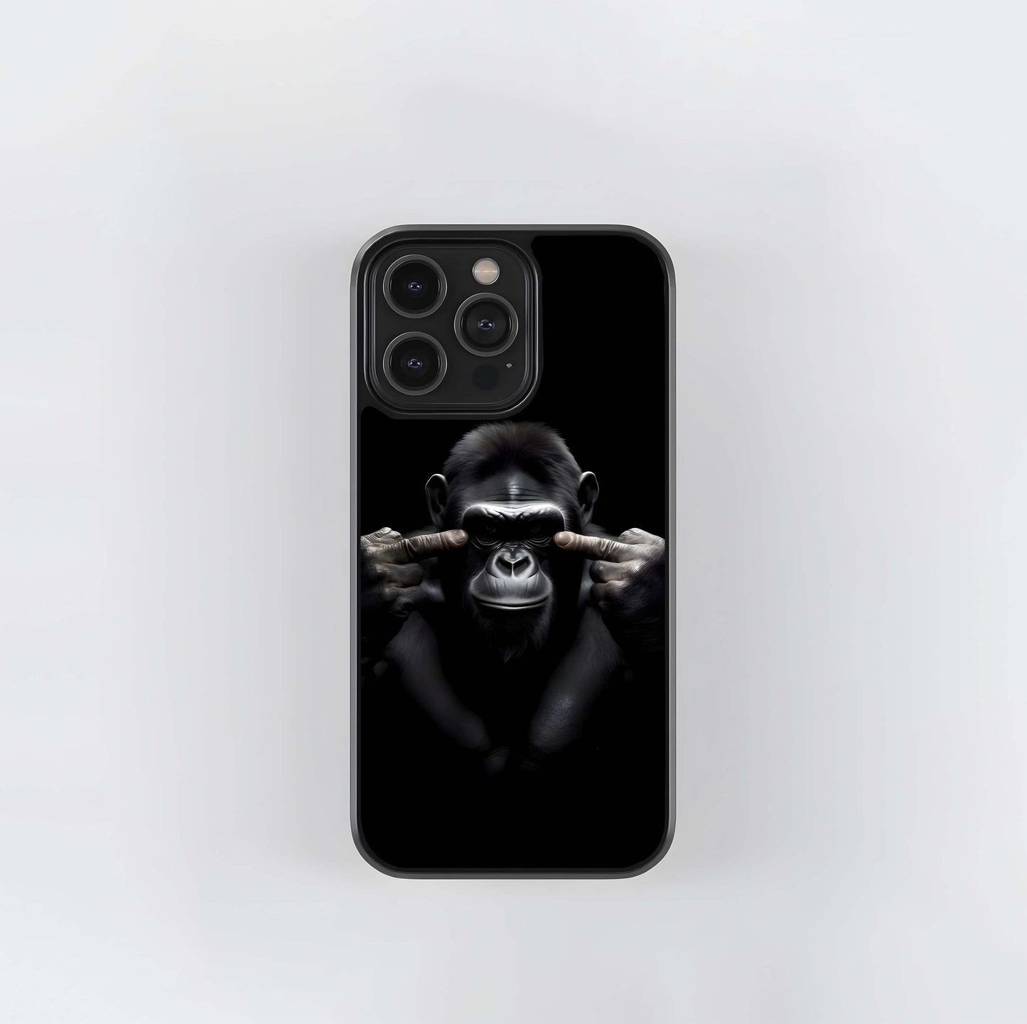 Ominous Blackout Gorilla Stare Glass Case