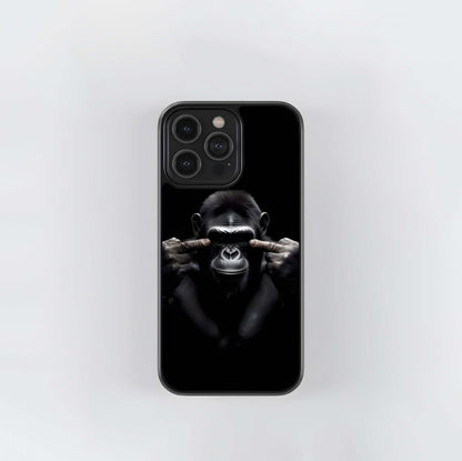 Ominous Blackout Gorilla Stare Glass Case