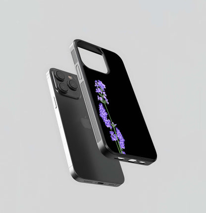 Lavender Bushy Flower Glass Case