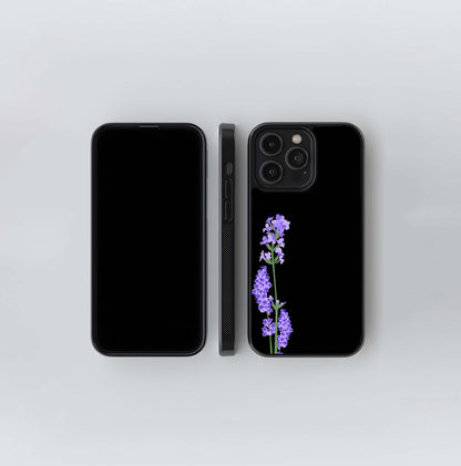 Lavender Bushy Flower Glass Case