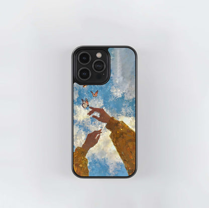 Butterfly Sky Touch Glass Case