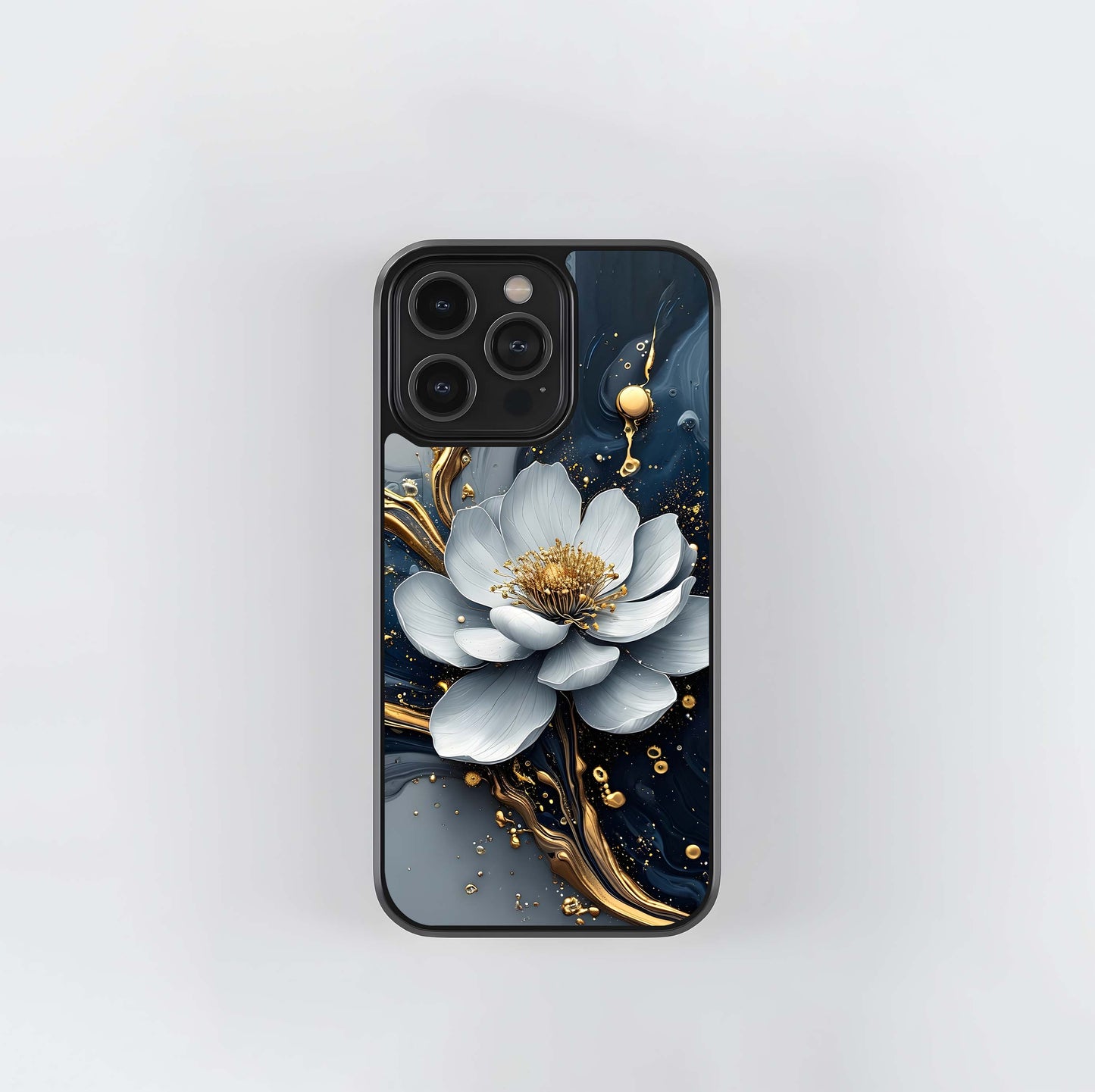 Midnight Magnolia and Gold Glass Case