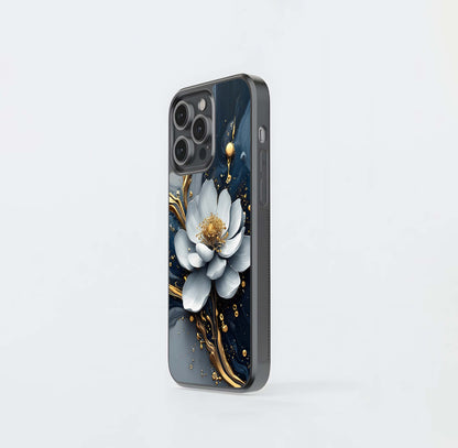 Midnight Magnolia and Gold Glass Case