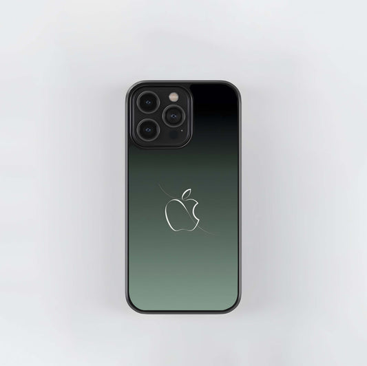 Minimalist Apple Outline Glass Case