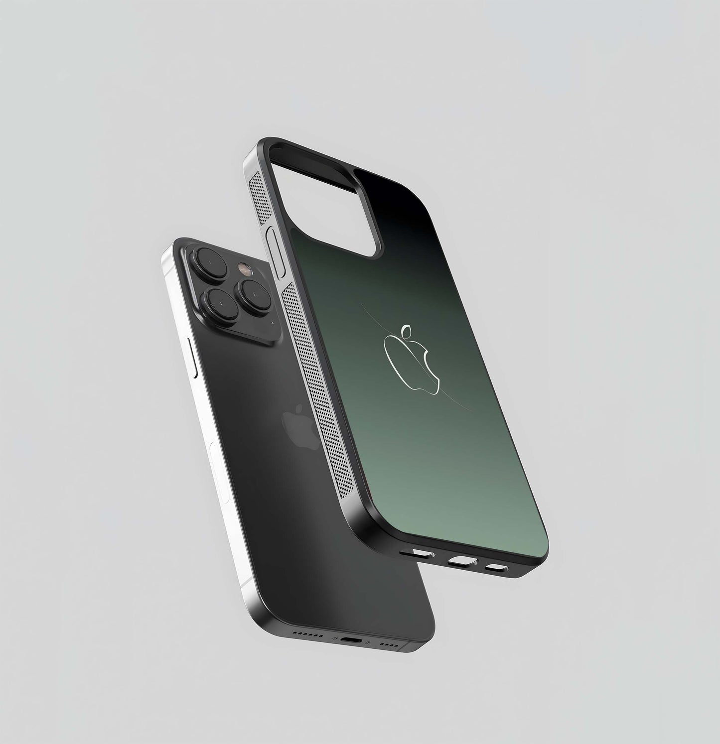 Minimalist Apple Outline Glass Case