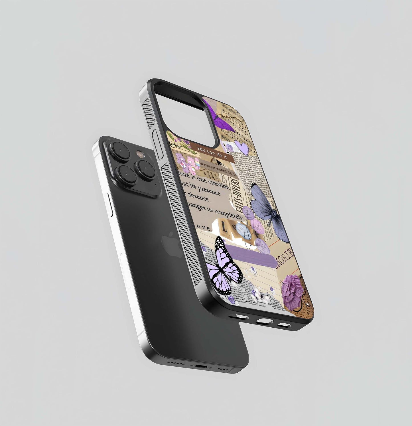 Butterfly Wings Collage Glass Case