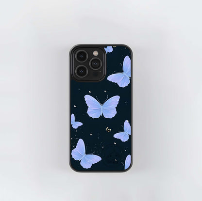 Butterfly With Stars Pattern Glass Case