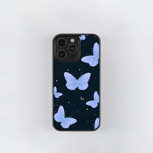 Butterfly With Stars Pattern Glass Case