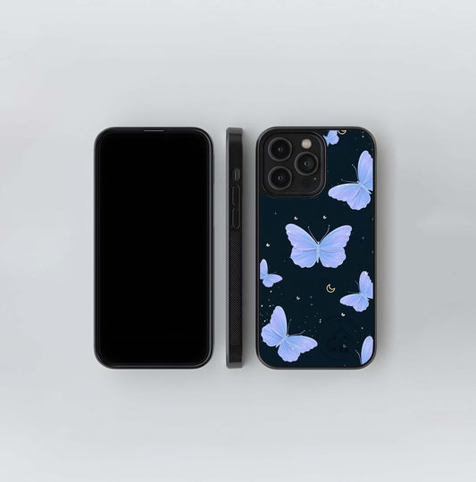 Butterfly With Stars Pattern Glass Case