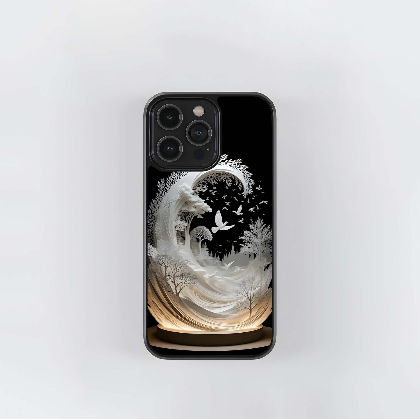 Backlit Paper Landscape Glass Case