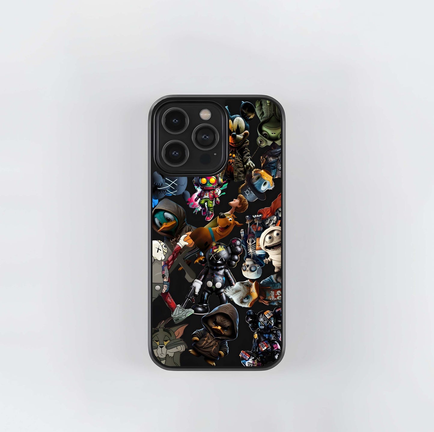 Pop Culture KAWSStreet Art Collage Glass Case