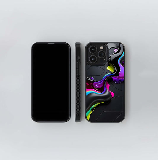 Fluorescent Splatter Abstract Glass Case