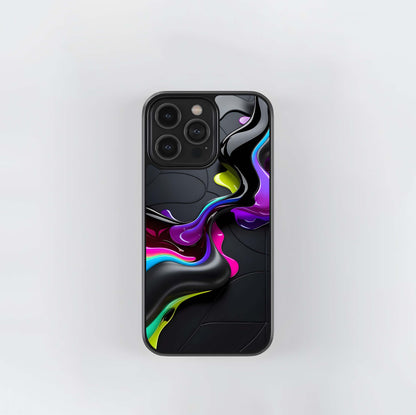 Fluorescent Splatter Abstract Glass Case