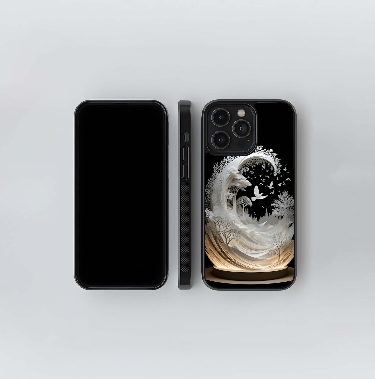Backlit Paper Landscape Glass Case