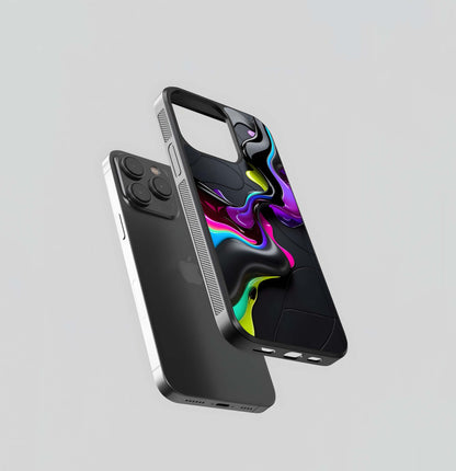 Fluorescent Splatter Abstract Glass Case