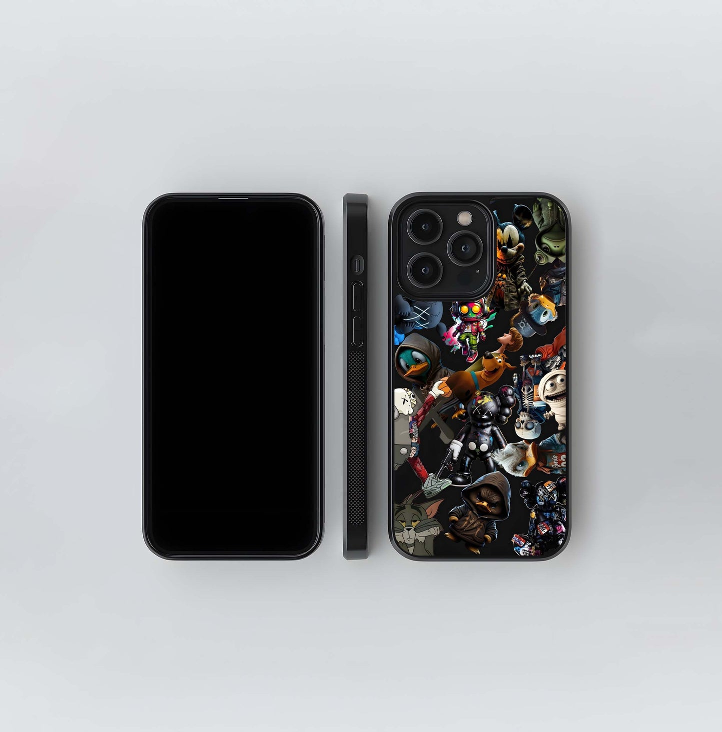 Pop Culture KAWSStreet Art Collage Glass Case