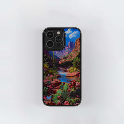 Cactus Desert Bloom Valley Glass Case