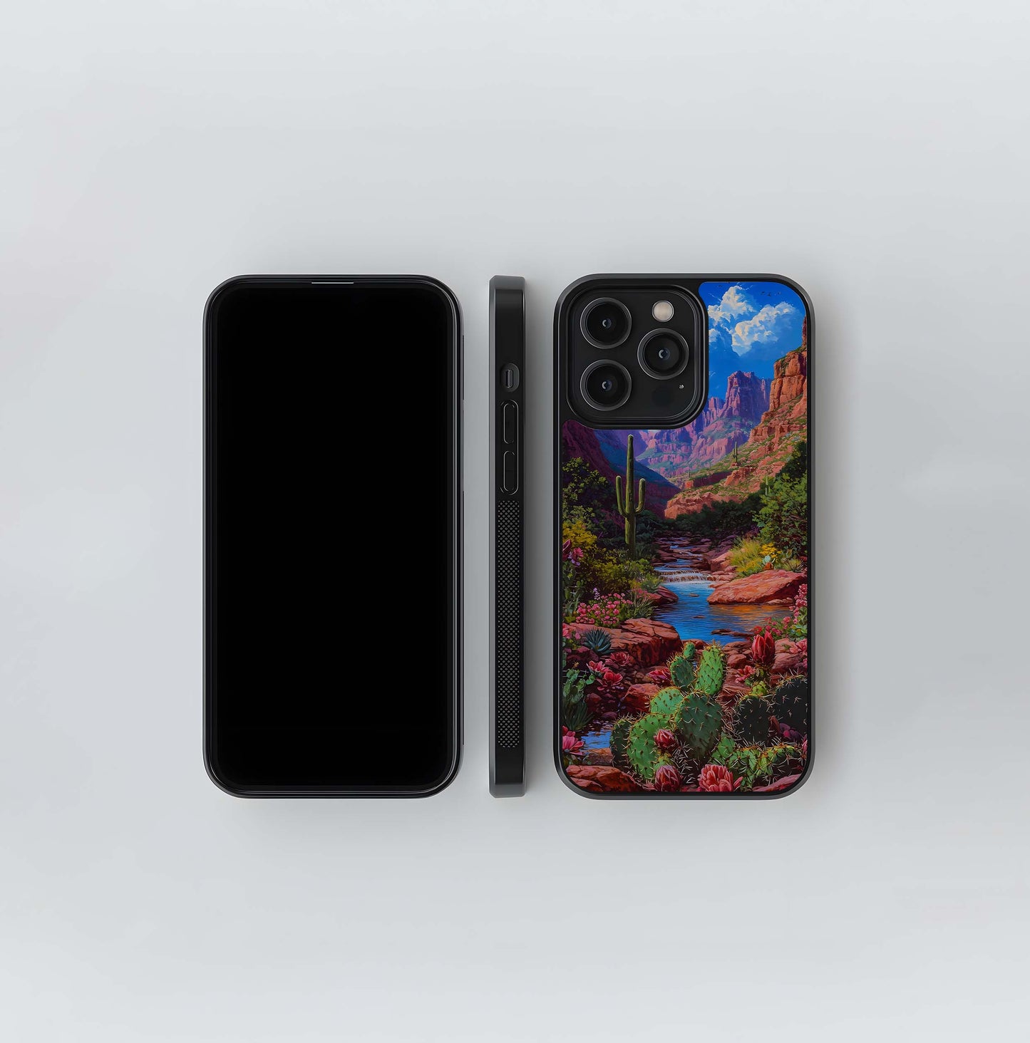 Cactus Desert Bloom Valley Glass Case