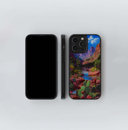 Cactus Desert Bloom Valley Glass Case