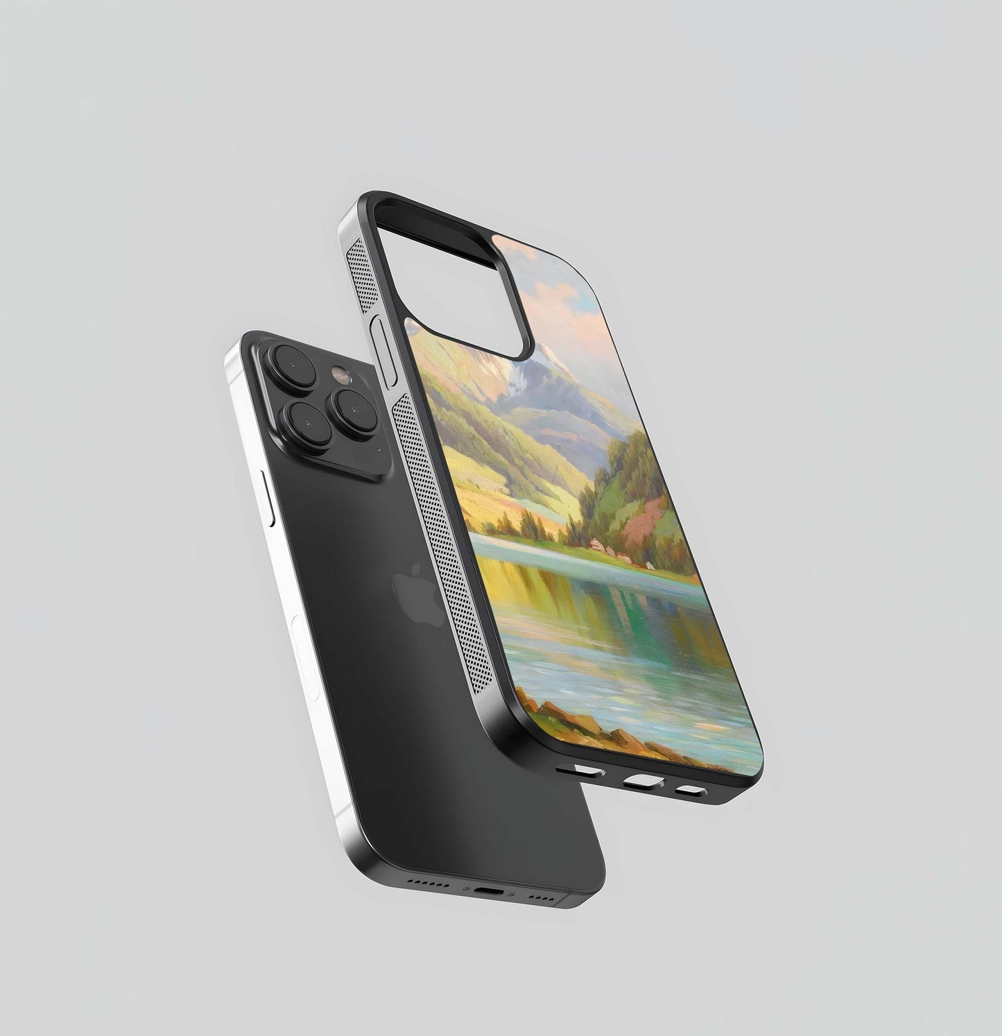 Calm Lake Mountain Glass Case