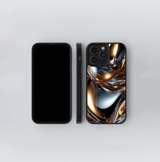 Molten Gold Chrome Flow Glass Case