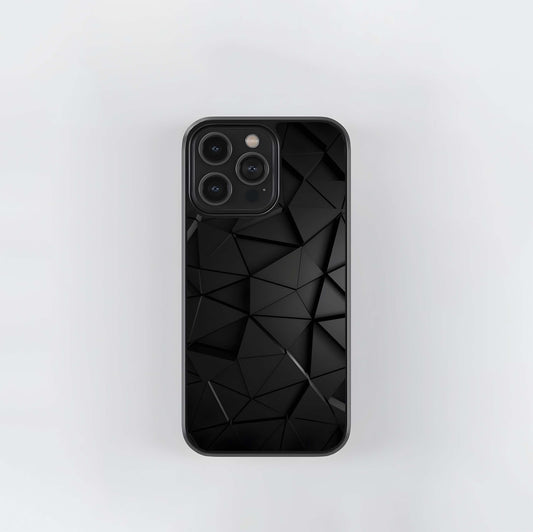Subtle Dark Polygons Glass Case