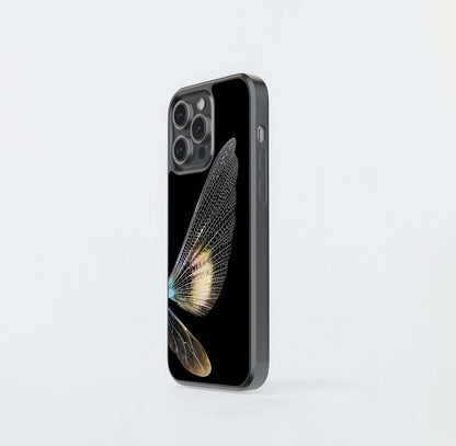 Iridescent Insect Wing Vane Glass Case