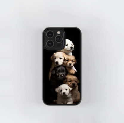Puppy Pile Glass Case