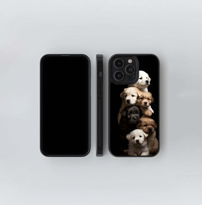 Puppy Pile Glass Case