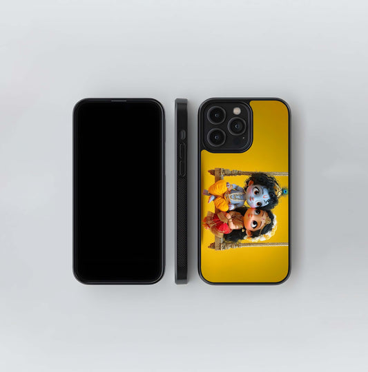 Bala Krishna and Radha on Swing Glass Case