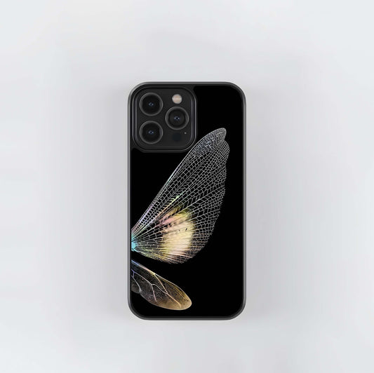 Iridescent Insect Wing Vane Glass Case