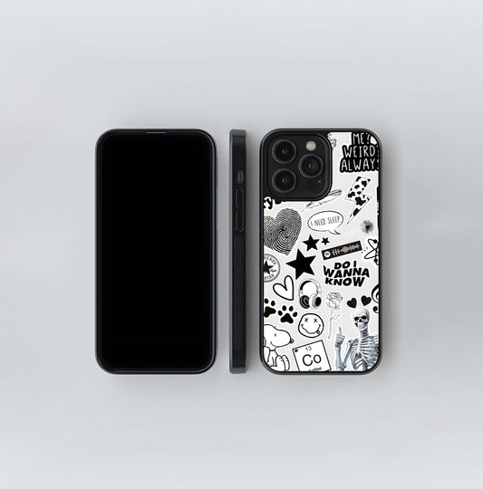 Monochrome Edge Collage Glass Case