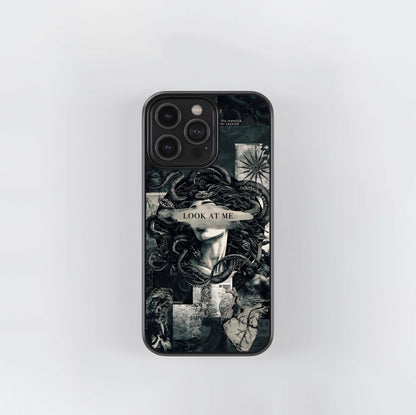 Monochrome Medusa Collage Glass Case