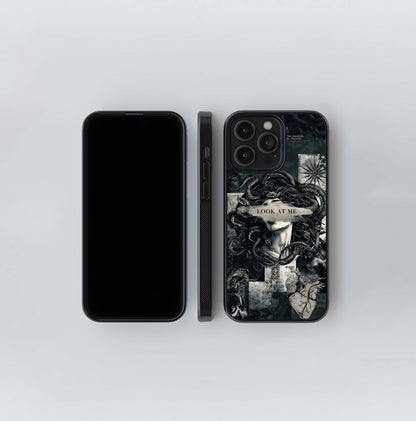 Monochrome Medusa Collage Glass Case