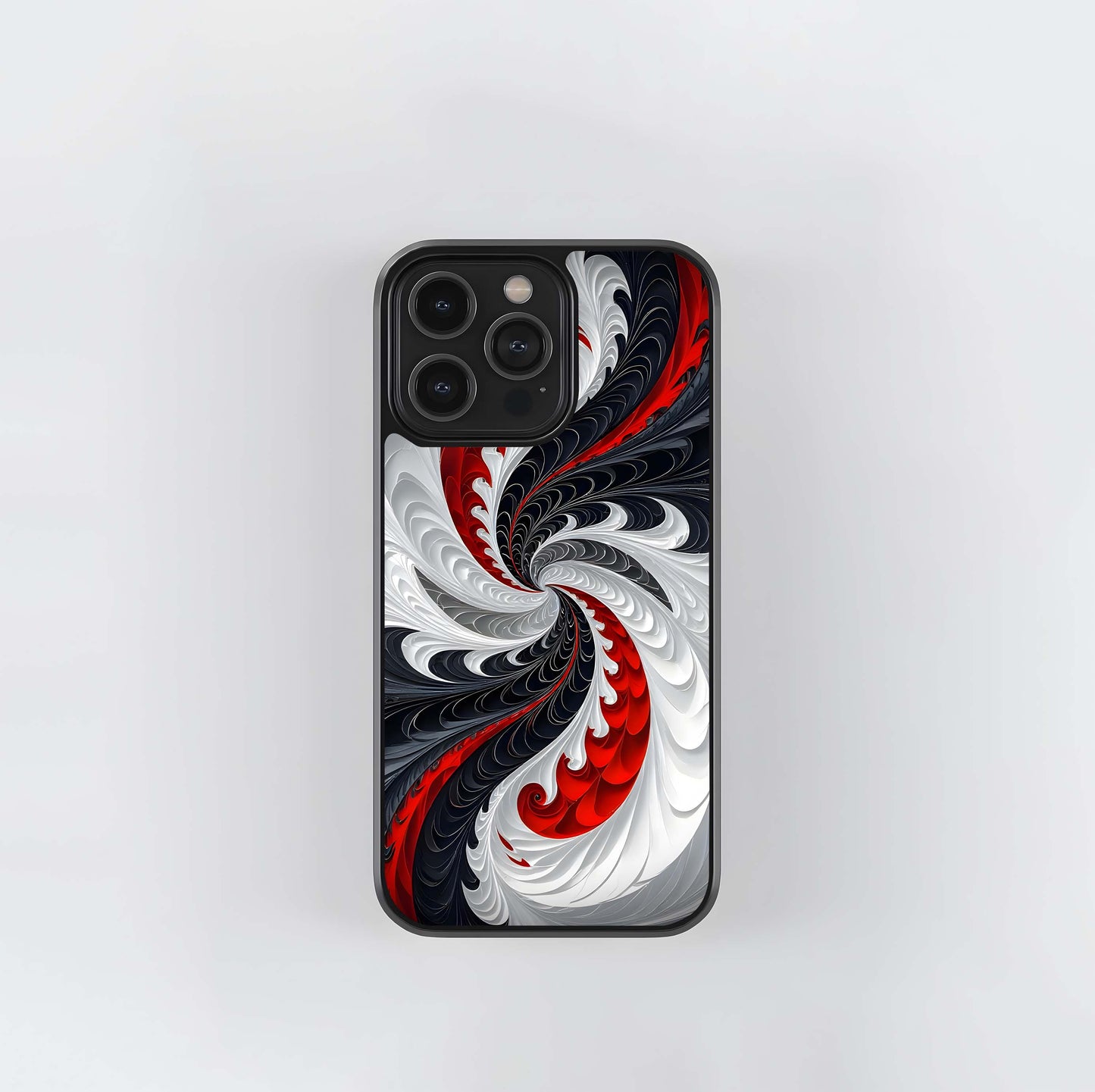 Monochrome Scarlet Twirl Glass Case