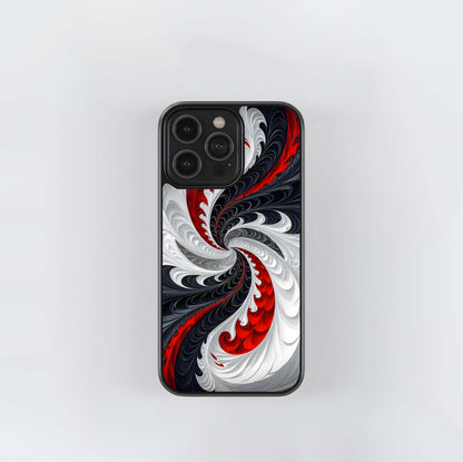 Monochrome Scarlet Twirl Glass Case