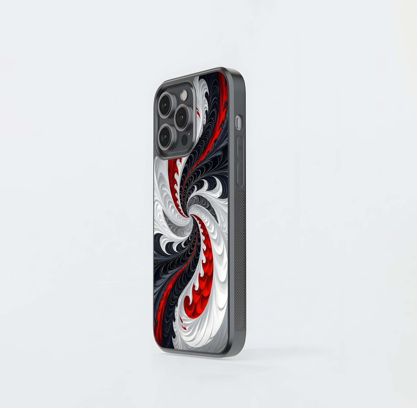 Monochrome Scarlet Twirl Glass Case